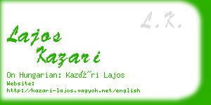 lajos kazari business card